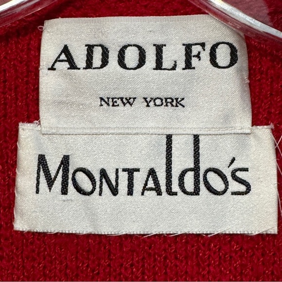 Vintage Adolfo New York Montaldo’s Red Blazer Gold Buttons Size 8 - Picture 4 of 5
